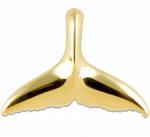 Wyland Whale Tail Pendant in Yellow Gold- Large