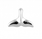 Wyland Dolphin Tail Pendant in White Gold- XS