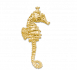 Wyland Sea Horse Pendant in Yellow Gold - Small