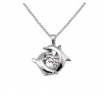 Wyland 2 Dolphin Necklace - Large