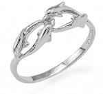 Wyland 4 Dolphins Interlocked Ring - Size 6