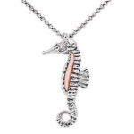 Wyland Seahorse Necklace w/ Mother of Pearl in Sterling Silver
