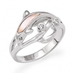 Wyland Dolphin Ring w/ Mother of Pearl in Sterling Silver - Size 6