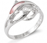 Wyland Dolphin Ring with Mother of Pearl in Sterling Silver - Size 7