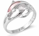 Wyland Dolphin Ring w/ Mother of Pearl in Sterling Silver- Size 8