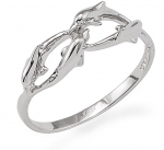 Wyland 4 Dolphins Interlocked Ring - Size 7