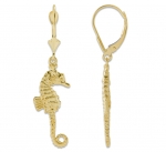 14K Seahorse Earrings - Small