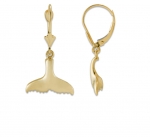 14K Whale's Tail Dangling Earrings - XS