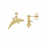 14K Dolphin Earrings - XS