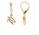 14K Honu Brush Art Earrings - XXS