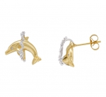 14K Dolphin Earrings - XXS