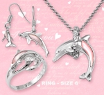 Mother of Pearl - Dolphin Set (ring size 6)