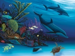 SEA OF COLOR AND LIFE (LEFT PANEL)